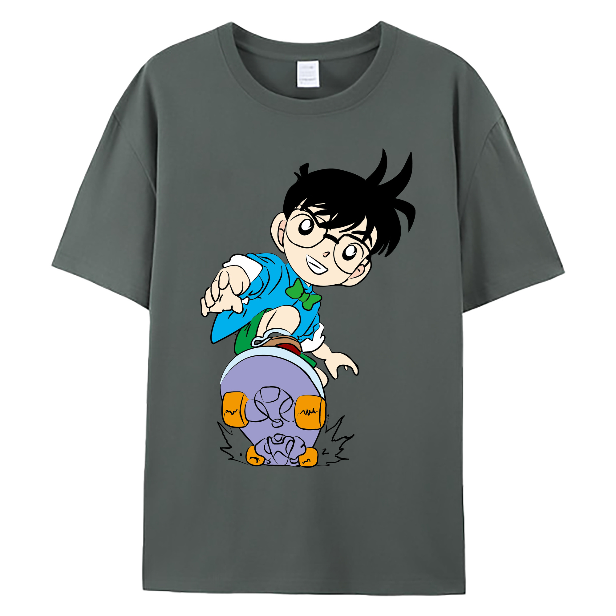 （画像用） 名探偵コナン 江戸川 コナン Detective Conan Conan Edogawa 綿100％ メンズ半袖Tシャツ｜肌触りやわらか＆通気性